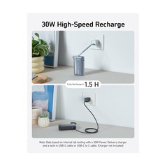 Anker 545 Nano Power Bank 10000mAh - PD 30W, 2C/2A, Waterproof | Ultra-Fast Charging & Durable Design